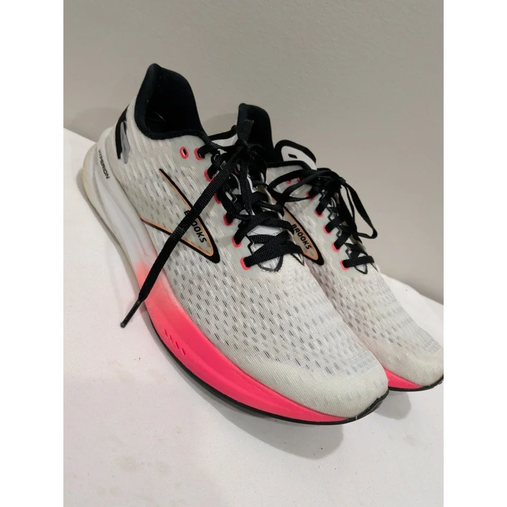 Brooks Hyperion Mens Size 11.5 Grey Fiery Coral Running Shoes 1104071D497